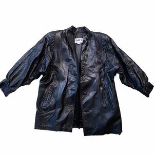 Vintage Cavalli Black Leather Jacket Women’s Size M EUC